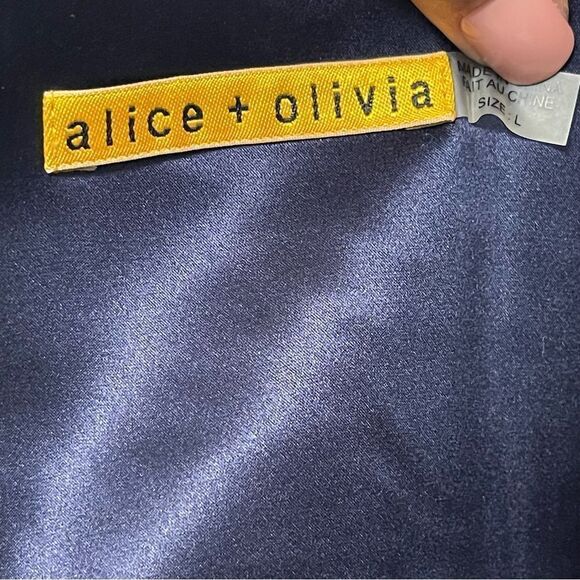 ALICE + OLIVIA Zig Zag Pleated Bustier Babydoll Dress L - Picture 4 of 7